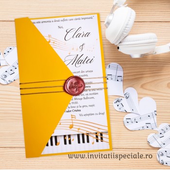 Invitatie Note Muzicale Pian